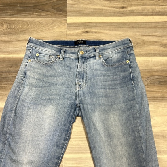 7 for All mankind blue denim straight leg crop jeans size 30 - Picture 7 of 10